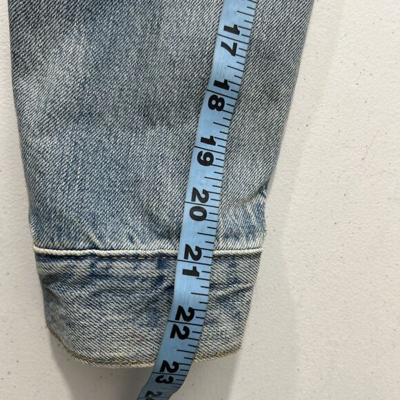 Levis Premium‎ Jean Jacket Womens M Blue Big E Denim Trucker - Picture 8 of 9